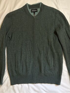 Bonobos Men's Dark Green Full-Zip Sweater
